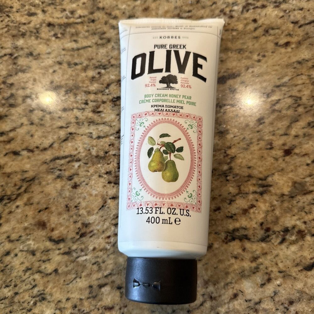 Korres Pure Greek Olive Body Cream Honey Pear Mega 13.53 Fl oz/400mL new